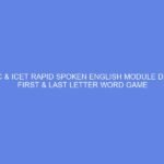 NCDC & ICET Rapid Spoken English Module Day 11: First & Last Letter Word Game