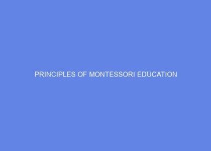 principles of montessori education 31238