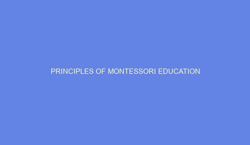 principles of montessori education 31238