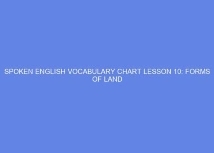 spoken english vocabulary chart lesson 10 forms of land 46636