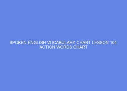 spoken english vocabulary chart lesson 104 action words chart 42483