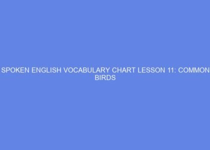 spoken english vocabulary chart lesson 11 common birds 46645