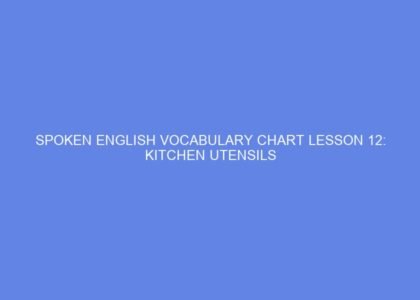 spoken english vocabulary chart lesson 12 kitchen utensils 46649