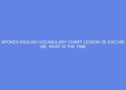 spoken english vocabulary chart lesson 28 excuse me what is the time 2 47615