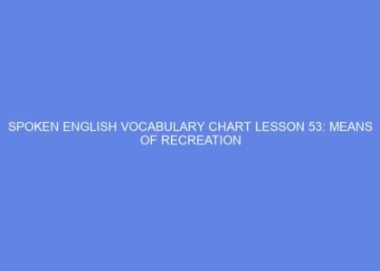 spoken english vocabulary chart lesson 53 means of recreation 39701