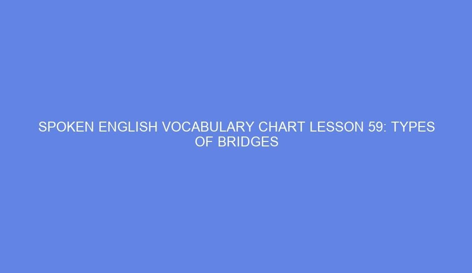 spoken english vocabulary chart lesson 59 types of bridges 39904