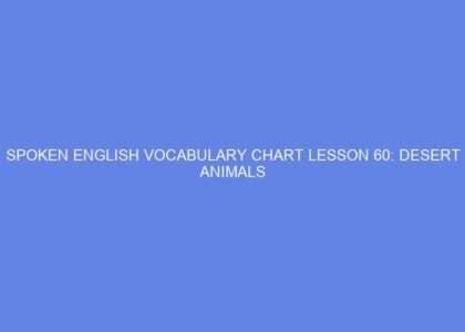 spoken english vocabulary chart lesson 60 desert animals 39907