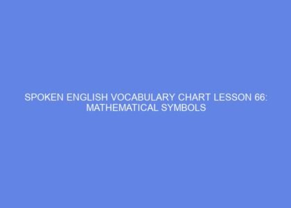spoken english vocabulary chart lesson 66 mathematical symbols 40440
