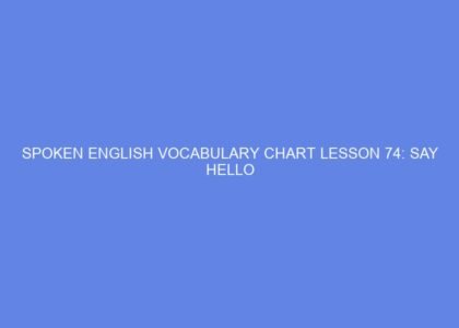 spoken english vocabulary chart lesson 74 say hello 40796