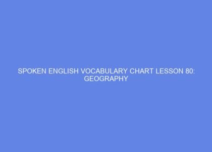 spoken english vocabulary chart lesson 80 geography 41051