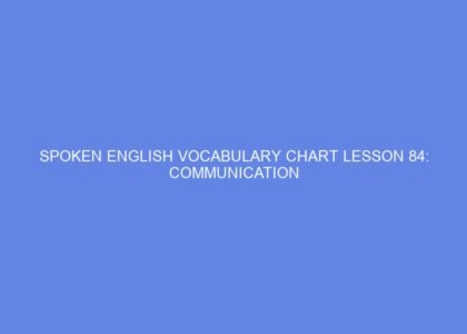 spoken english vocabulary chart lesson 84 communication 41513
