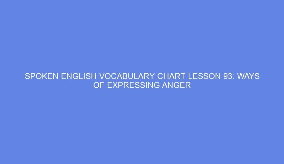 spoken english vocabulary chart lesson 93 ways of expressing anger 41870