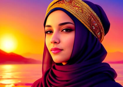 Beautiful arabic girl with hijab at sunset | ai by ravadineum on ...