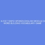 NCDC & ICET Rapid Spoken English Module Day 20: Word Building Vocabulary Game