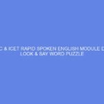 NCDC & ICET Rapid Spoken English Module Day 4: Look & Say Word Puzzle
