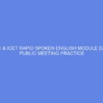 NCDC & ICET Rapid Spoken English Module Day 40: Public Meeting Practice