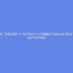 NCDC THEORY 4: ACTIVITY COMMITTEES & ROUTINE ACTIVITIES