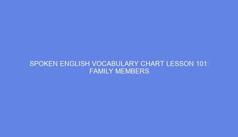 Spoken english vocabulary chart lesson 101: family members