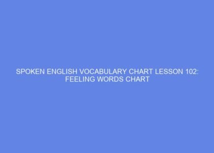 Spoken english vocabulary chart lesson 102: feeling words chart