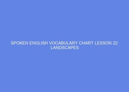 Spoken english vocabulary chart lesson 22: landscapes