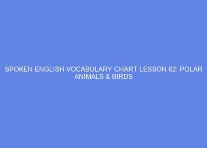 Spoken english vocabulary chart lesson 62: polar animals & birds