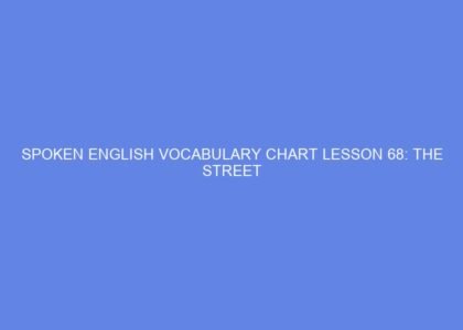 Spoken english vocabulary chart lesson 68: the street