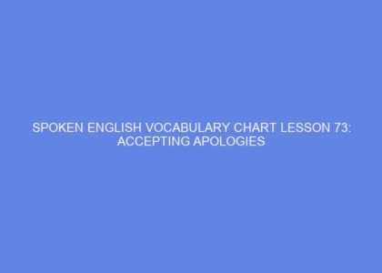 Spoken english vocabulary chart lesson 73: accepting apologies