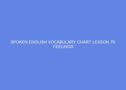Spoken english vocabulary chart lesson 79: feelings