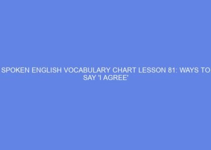 Spoken english vocabulary chart lesson 81: ways to say 'i agree'