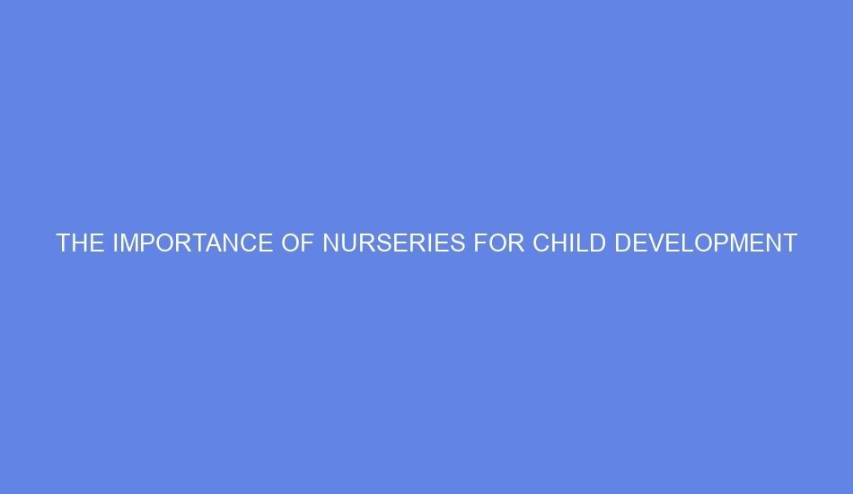 The importance of nurseries for child development