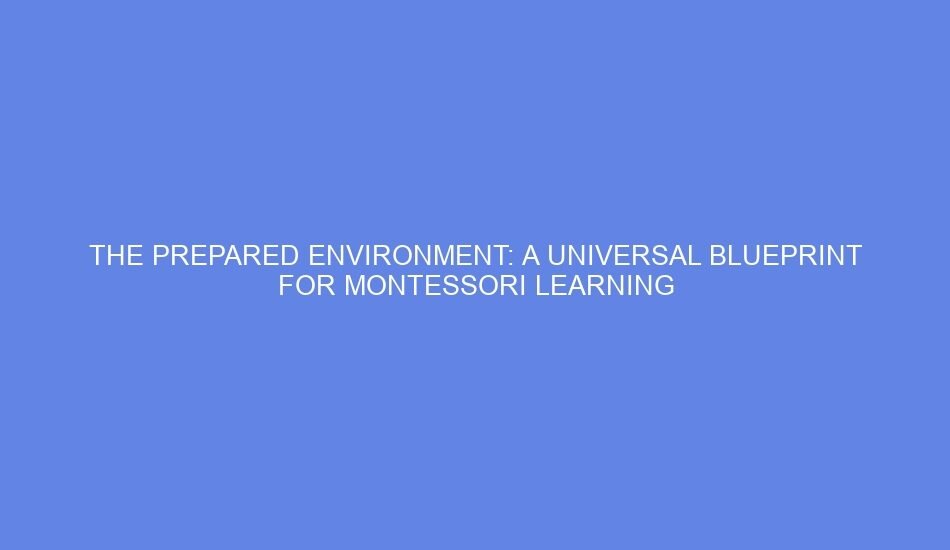 The prepared environment: a universal blueprint for montessori learning