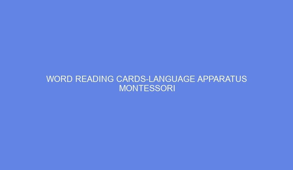 Word reading cards language apparatus montessori